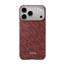 Pitaka Monogram Ultra Slim Case for iPhone 17 Pro Max - Gold / Red